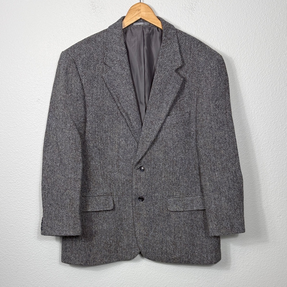 Retro Harris Tweed Men's Herringbone Wool Blazer